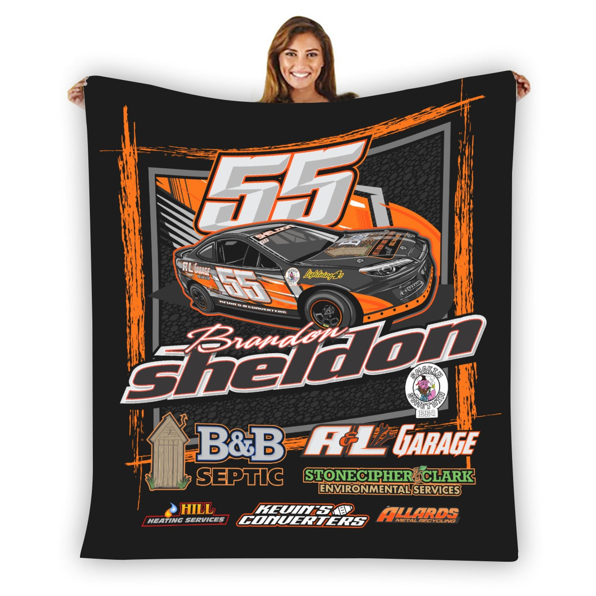 Brandon Sheldon Single-Side Printing Flannel Throw 60" x 80"