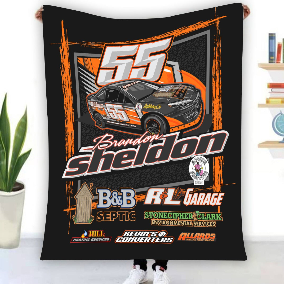 Brandon Sheldon Single-Side Printing Flannel Throw 60" x 80"
