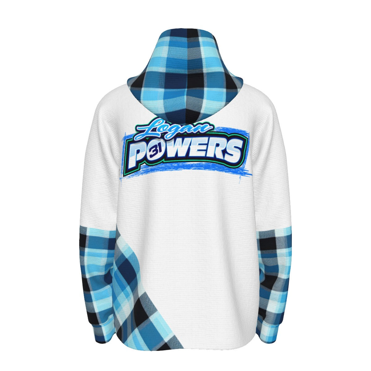 Logan Powers Plaid waffle weave hoodie