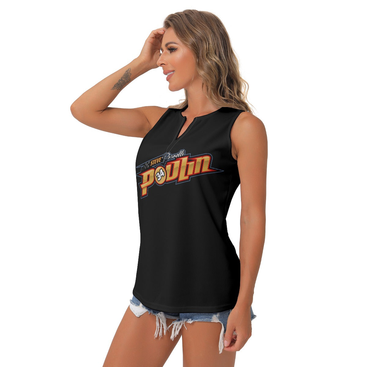 34 Poulin women's sleeveless tee