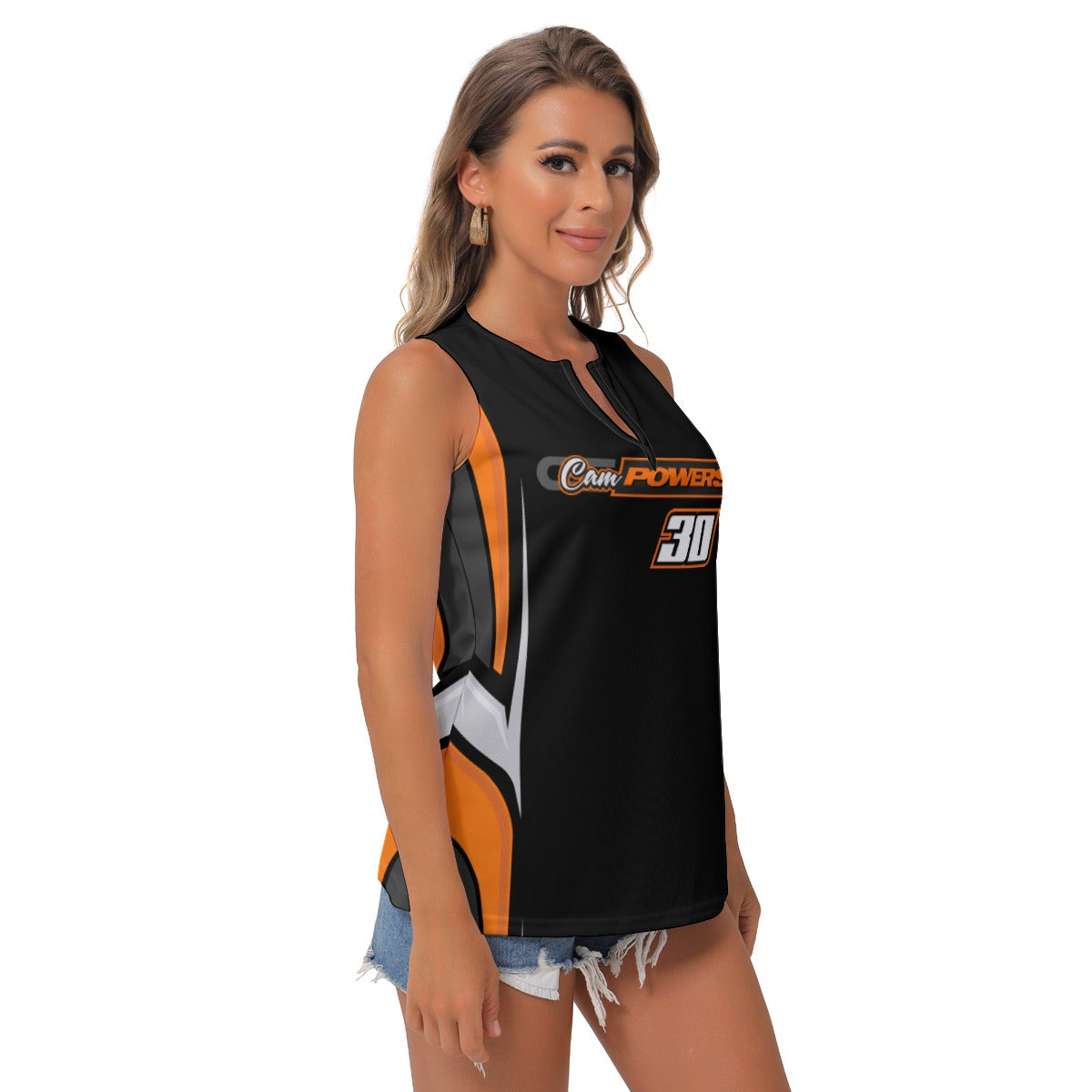 All-Over Print Women's Sleeveless V-Neck Top