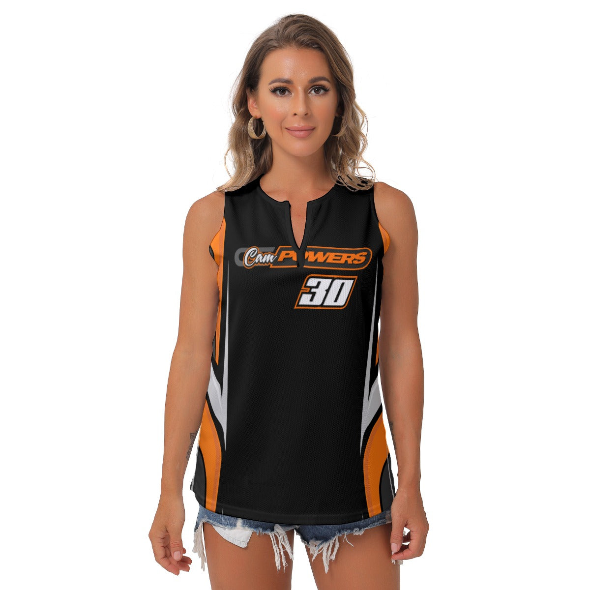 All-Over Print Women's Sleeveless V-Neck Top