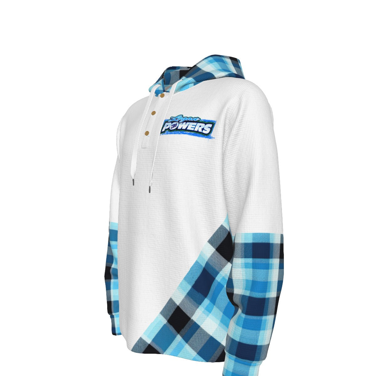 Logan Powers Plaid waffle weave hoodie