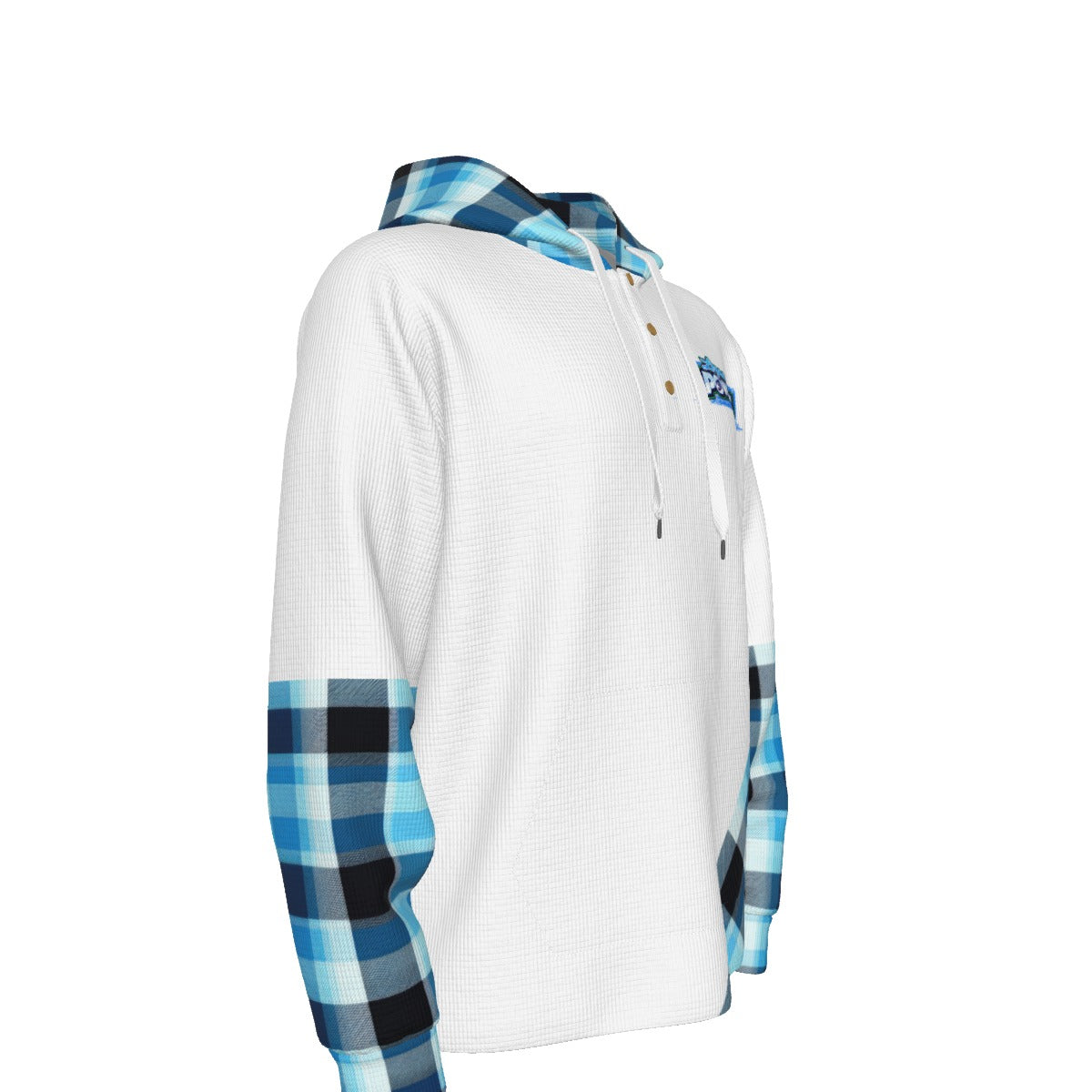 Logan Powers Plaid waffle weave hoodie