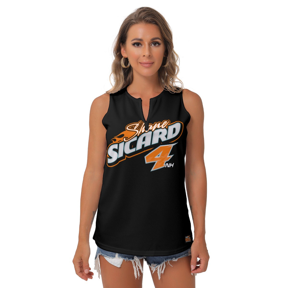 Sicard "black" variant Women's Sleeveless V-Neck Top