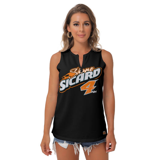 Sicard "black" variant Women's Sleeveless V-Neck Top