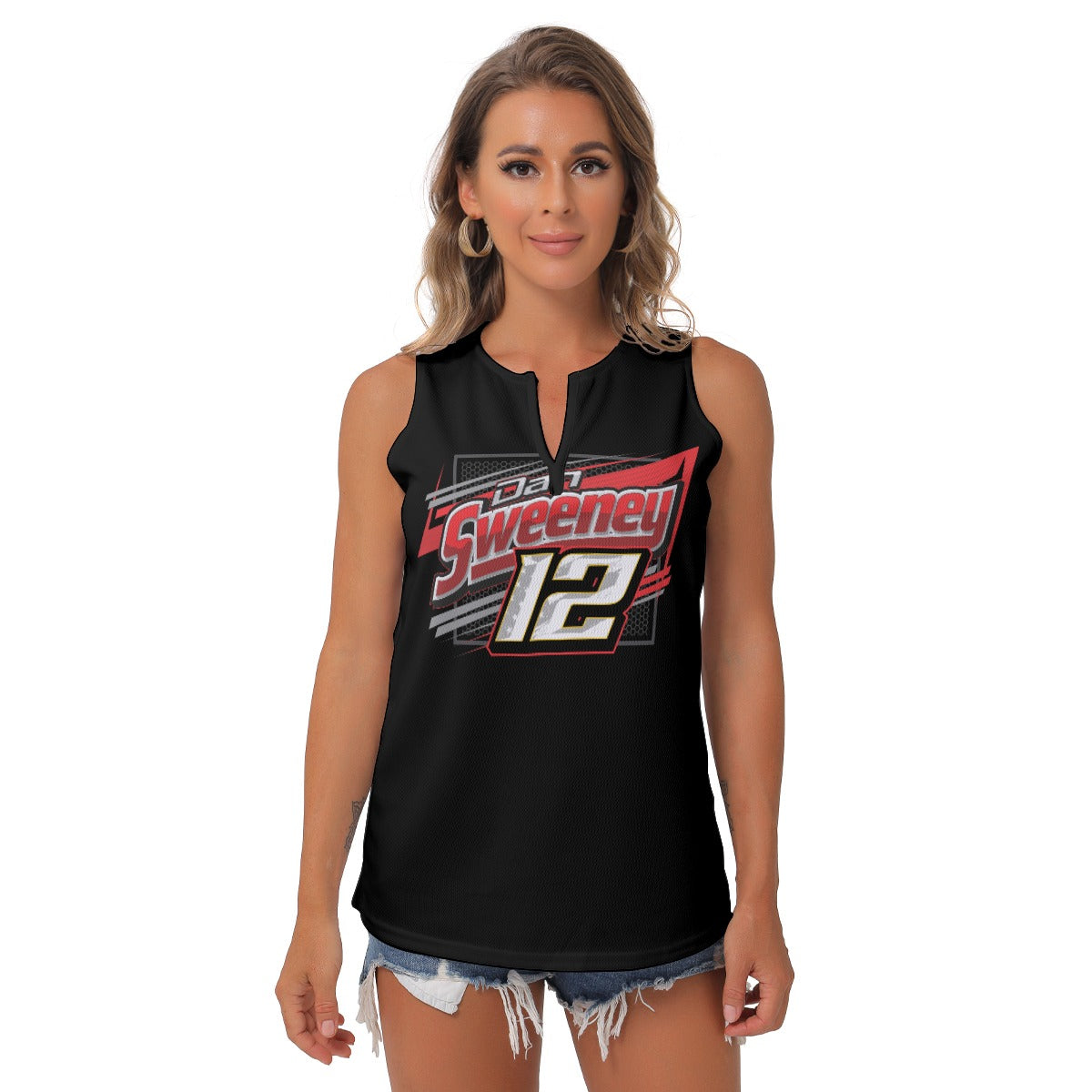 12 sweeney womens slvless blk