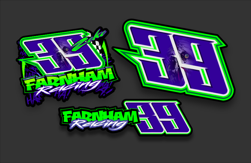 Derek Farnham set of three WINDOW DECALS