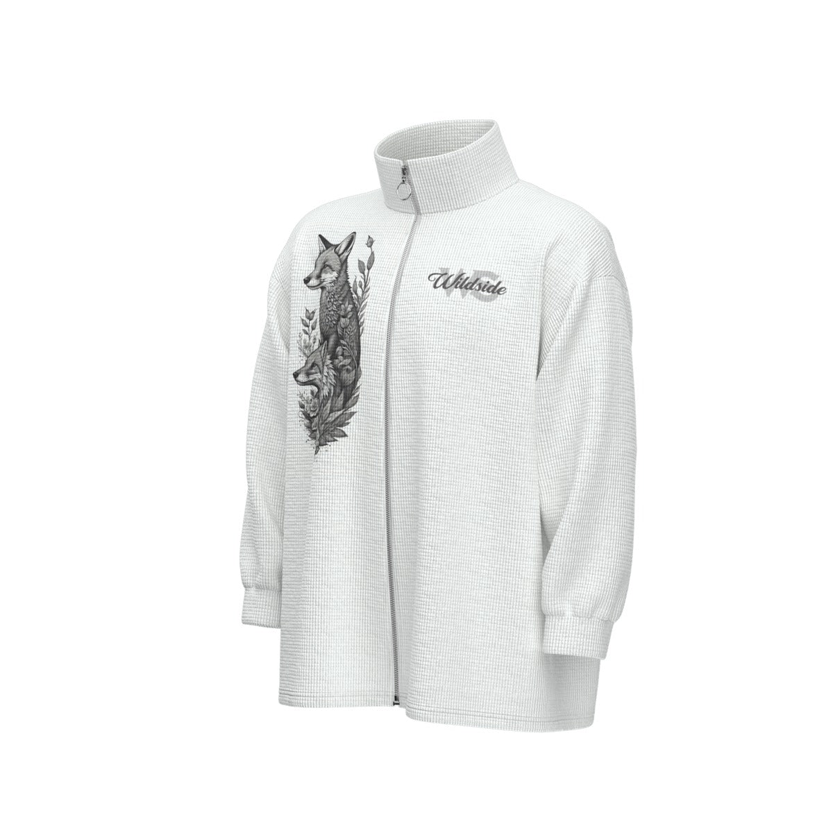 Fox - Unisex Stand Collar Zipped Jacket