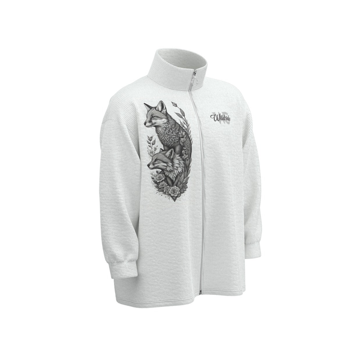 Fox - Unisex Stand Collar Zipped Jacket