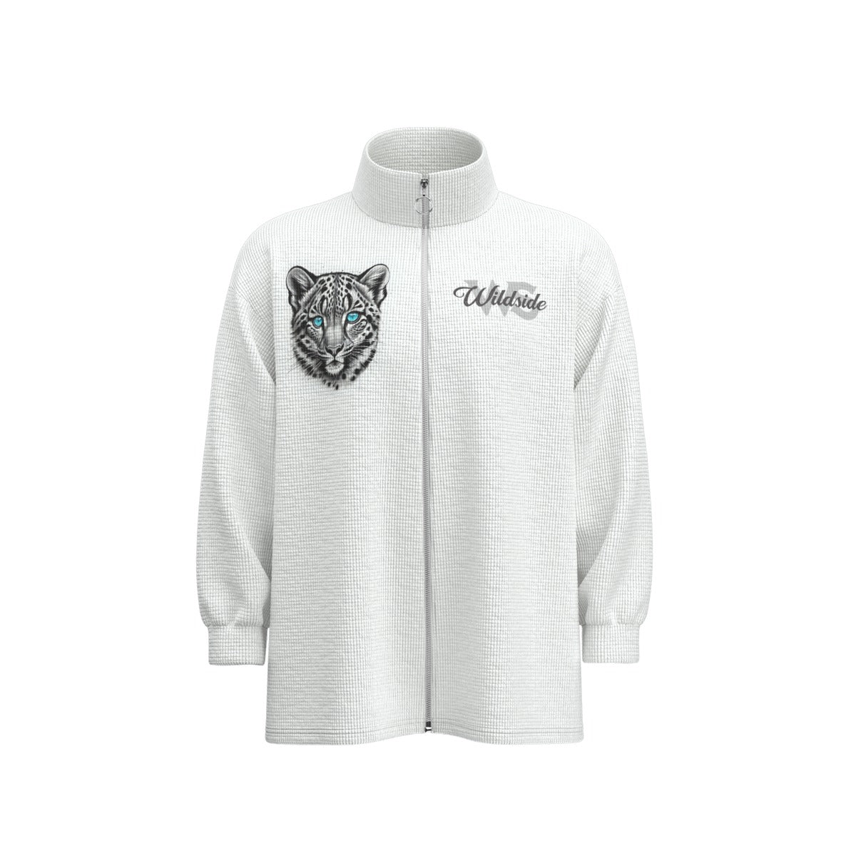Snow Leopard  Unisex Stand Collar Zipped Jacket