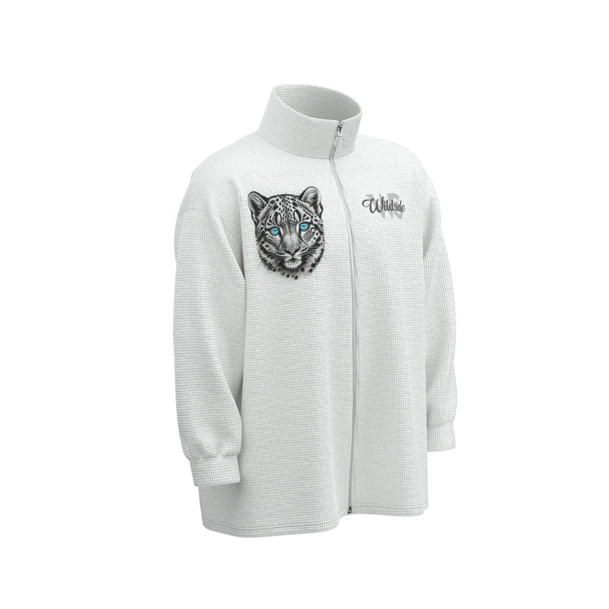 Snow Leopard  Unisex Stand Collar Zipped Jacket