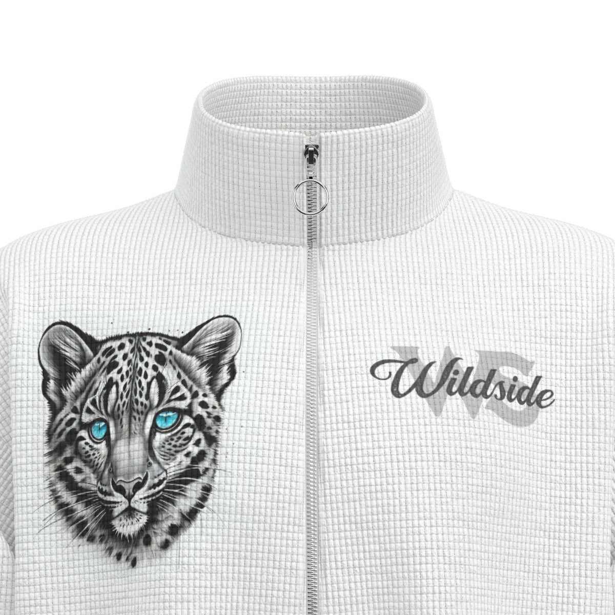 Snow Leopard  Unisex Stand Collar Zipped Jacket