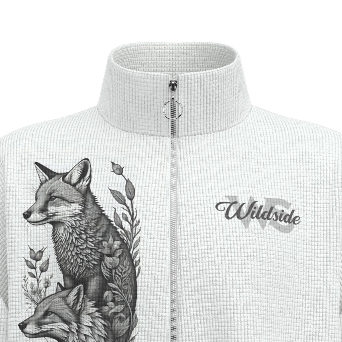 Fox - Unisex Stand Collar Zipped Jacket