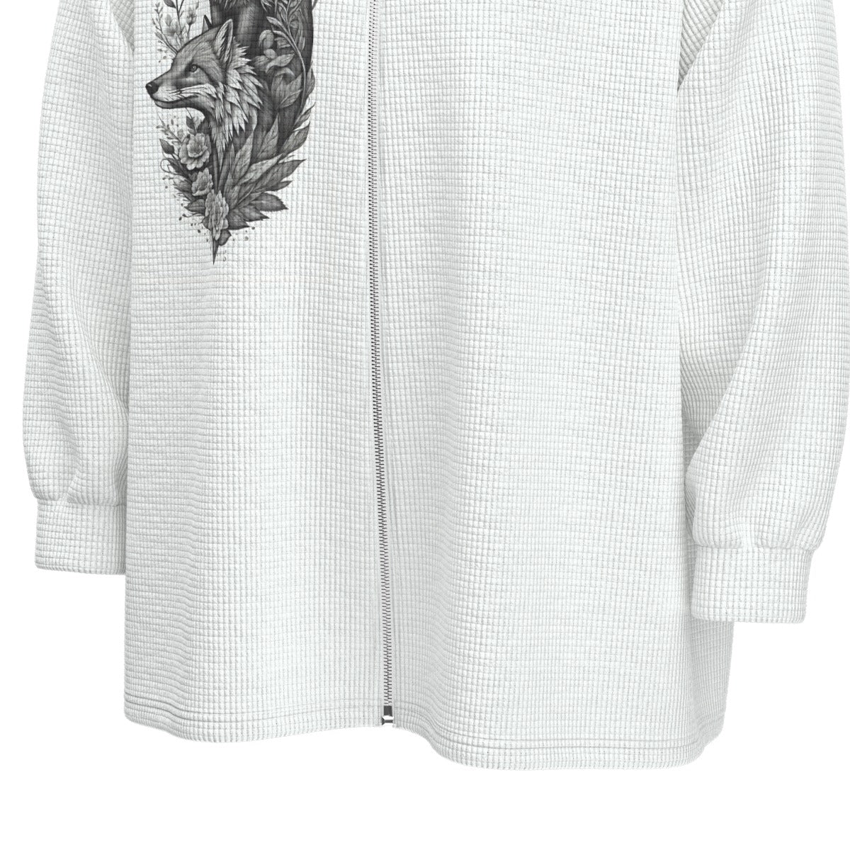Fox - Unisex Stand Collar Zipped Jacket