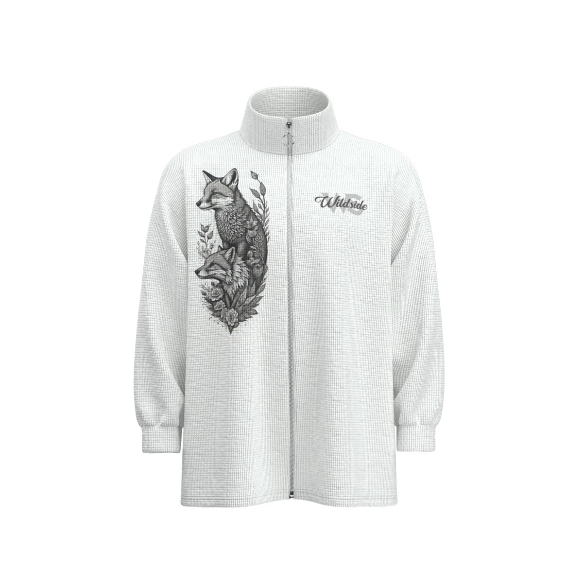 Fox - Unisex Stand Collar Zipped Jacket