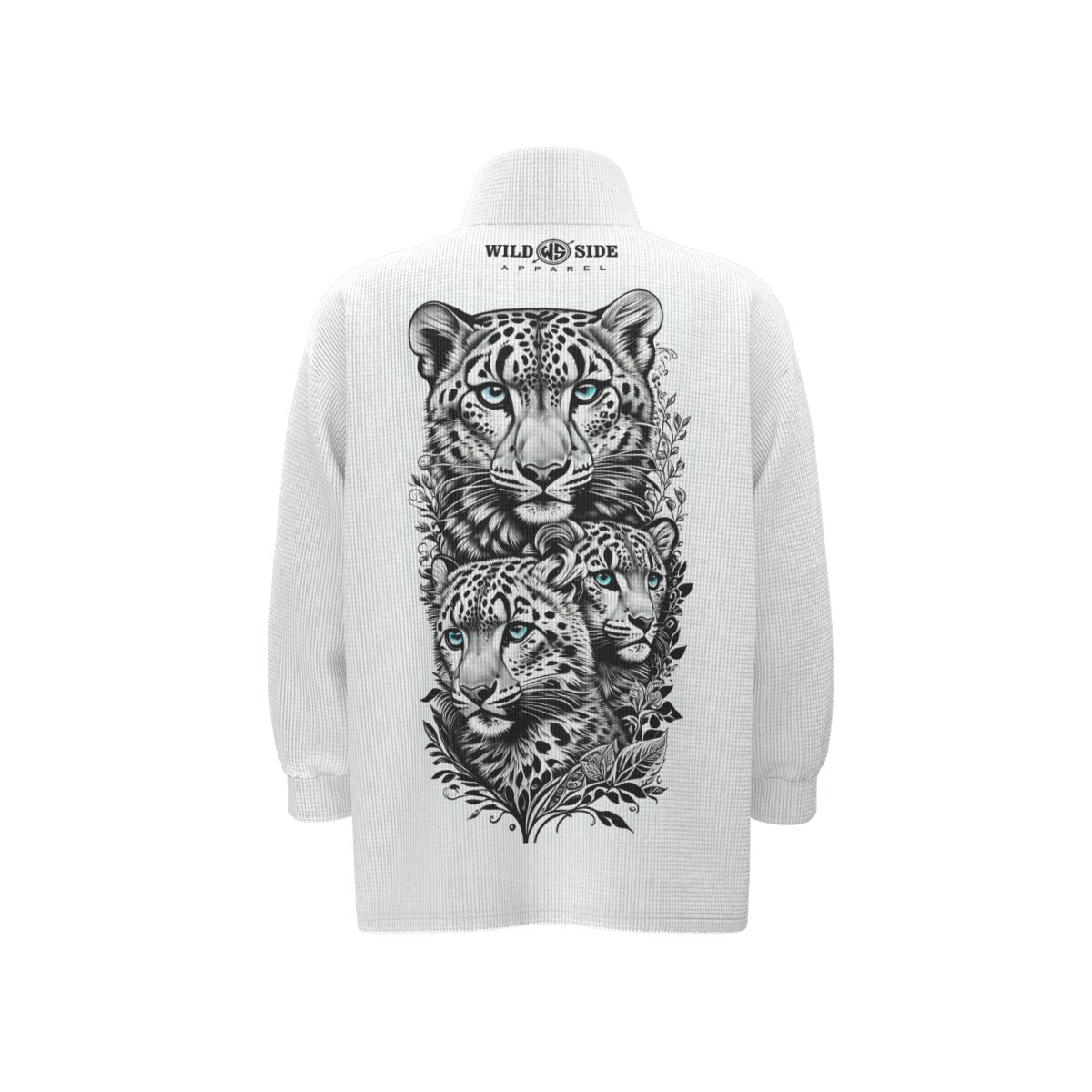 Snow Leopard  Unisex Stand Collar Zipped Jacket
