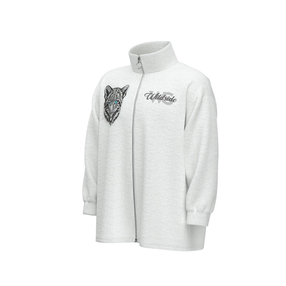 Snow Leopard  Unisex Stand Collar Zipped Jacket